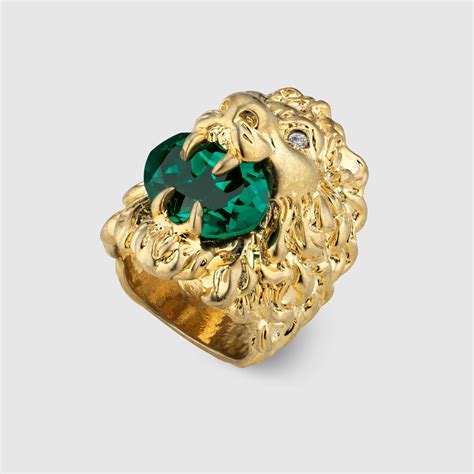 anello gucci con testa di leone|Gucci anello leone .